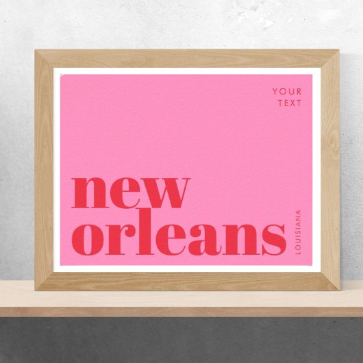 New Orleans Louisiana typography  Poster