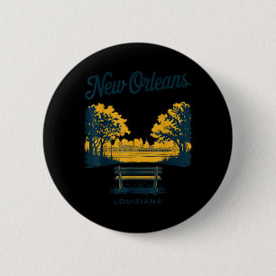 New Orleans Louisiana Vintage Reis Scenisch Uitzic Ronde Button 5,7 Cm