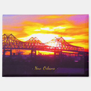 New Orleans, Louisiana, VS --- Downtown-brug Magneet