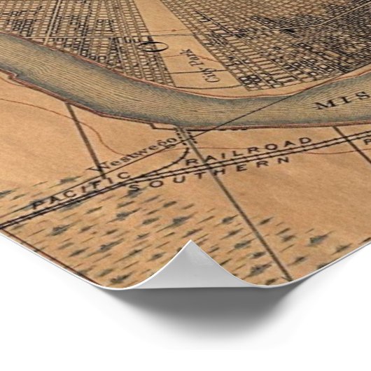 New Orleans Map 1891 Poster (Hoek)