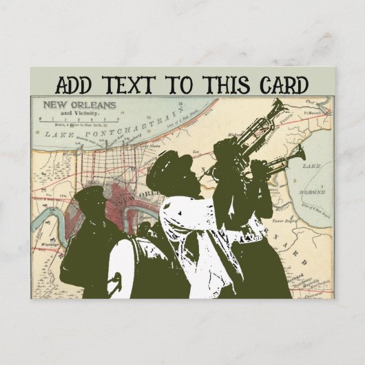 New Orleans Map 1900 Briefkaart (Voorkant)