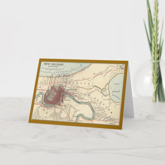 New Orleans Map 1900 Kaart (Voorkant)