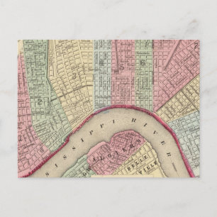 New Orleans Map door Mitchell Briefkaart