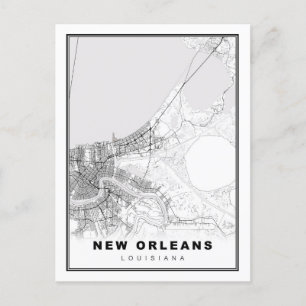 New Orleans Map Feestdagenkaart