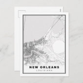 New Orleans Map Feestdagenkaart (Voorkant / Achterkant)