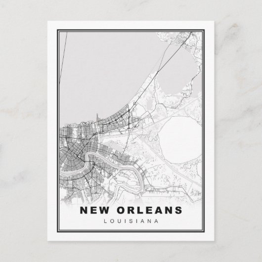 New Orleans Map Feestdagenkaart (Voorkant)