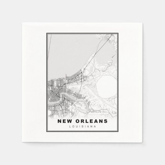New Orleans Map Servet (Voorkant)