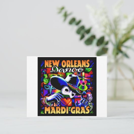 New Orleans Mardi Gras #010 Briefkaart (Staand voorkant)