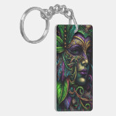 New Orleans Mardi Gras Abstracte kunst Sleutelhanger (Voorkant Links)
