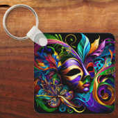 New Orleans Mardi Gras Art Sleutelhanger (Voorkant)