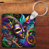 New Orleans Mardi Gras Art Sleutelhanger (Achterkant)