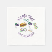 New Orleans Mardi Gras Beignet beheert Masker PoBo Servet (Voorkant)