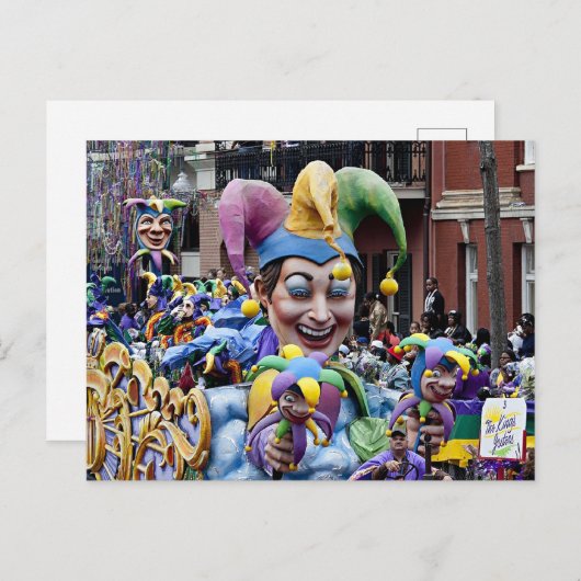 New Orleans Mardi Gras Briefkaart (Voorkant / Achterkant)
