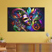 New Orleans, Mardi Gras, Fat Tuesday, NOLA Canvas Afdruk (Insitu (Woonkamer))