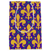 New Orleans Mardi Gras Fleur de Lis Medium Cadeauzakje (Voorkant)