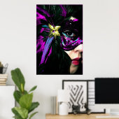 New Orleans Mardi Gras Mask Poster Print (Thuiskantoor)
