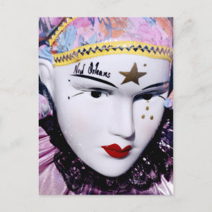 New Orleans Mardi Gras masker Briefkaart