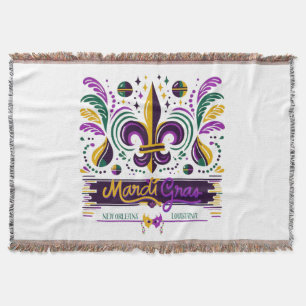 New Orleans Mardi Gras paarse geel groen Deken