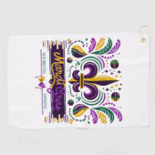 New Orleans Mardi Gras paarse geel groen Golfhanddoek (Horizontaal)