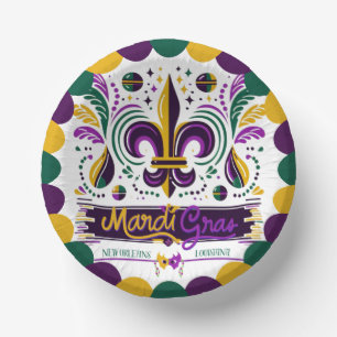 New Orleans Mardi Gras paarse geel groen Papieren Kommen