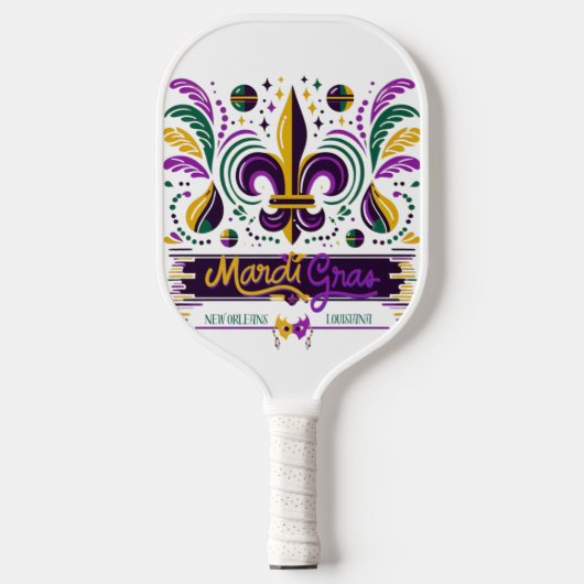 New Orleans Mardi Gras paarse geel groen Pickleball Paddle (Voorkant)
