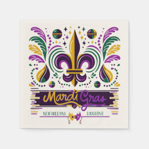 New Orleans Mardi Gras paarse geel groen Servet