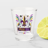 New Orleans Mardi Gras paarse geel groen Shot Glas (Voorkant)
