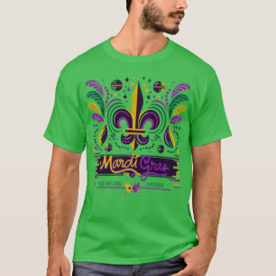 New Orleans Mardi Gras paarse geel groen T-shirt