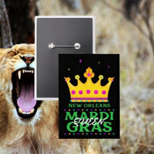 New Orleans Mardi Gras Queen Button