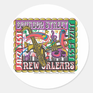 New Orleans Mardi Gras Ronde Sticker