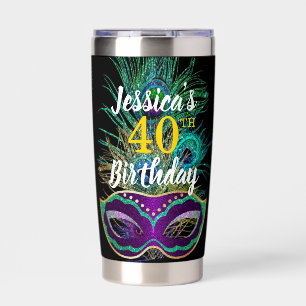 New Orleans Mardi Gras Verjaardag Tumbler Geïsoleerde Drinkbeker