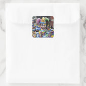 New Orleans Mardi Gras Vierkante Sticker (Tas)
