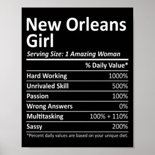 New Orleans Meisje La Louisiana Grappige Stad Thui Poster