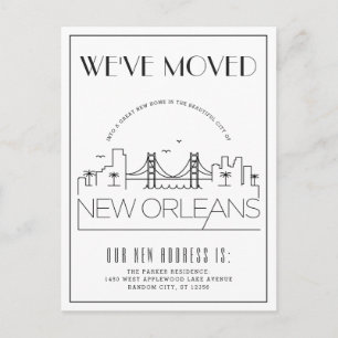 New Orleans Modern Deco   Adres Gewijzigd Aankondigingskaart