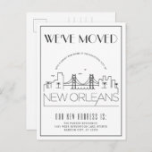 New Orleans Modern Deco | Adres Gewijzigd Aankondigingskaart (Voorkant / Achterkant)