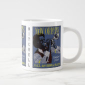 New Orleans Muziek aangepaste naam jumbo mok (Rechts)