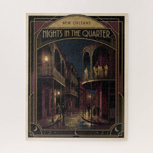 New Orleans-nachten in de Art Deco-ontwerp van de Legpuzzel