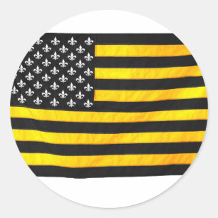 New Orleans NOLA Black en Gold American USA Vlag Ronde Sticker