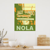 New Orleans Nola Jazz Gumbo Poster (Keuken)