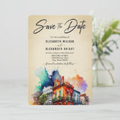 New Orleans Nola Louisiana - Waterverf bruiloft Kaart (Staand voorkant)