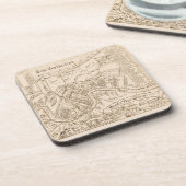 New Orleans Oude Kaart Onderzetters (Linkerzijde)