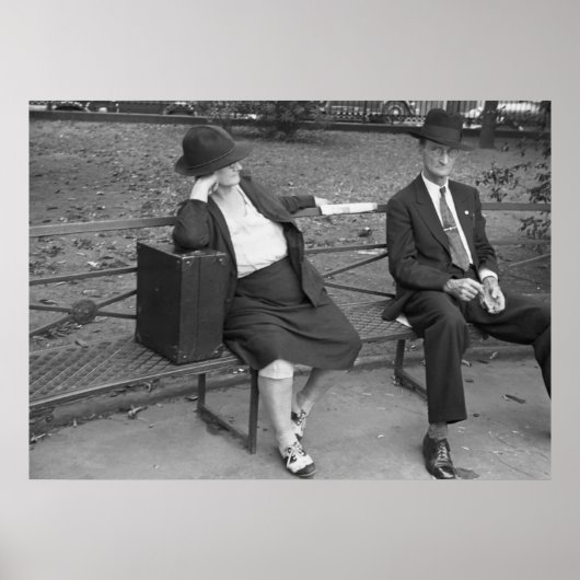 New Orleans Park Bench, jaren '30 Poster (Voorkant)