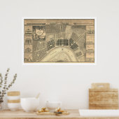 New Orleans Plan Map 1815 Poster (Keuken)