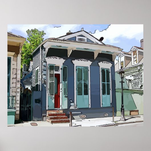 New Orleans Shotgun House Poster (Voorkant)