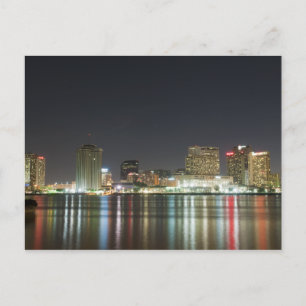 New Orleans Skyline Night Briefkaart