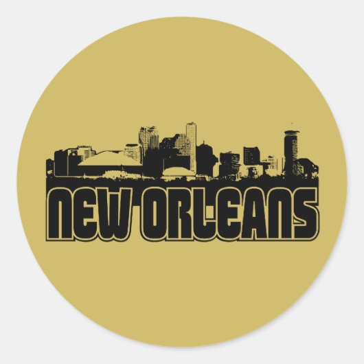 New Orleans Skyline Ronde Sticker (Voorkant)