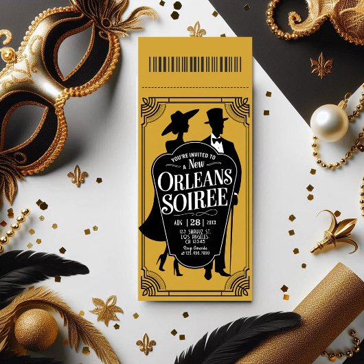 New Orleans Soirée Ticket Style Kaart