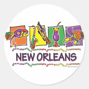 NEW-ORLEANS-SQUARES-eps kopie Ronde Sticker