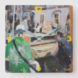 New Orleans Street Band Clock Vierkante Klok