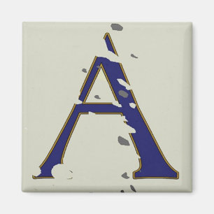 New Orleans Street Blue Letter Tegel "A" Magneet